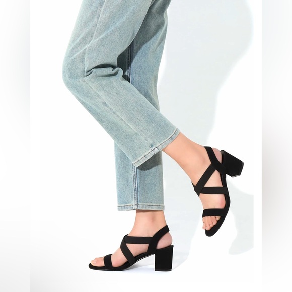 Chunky Block Strappy Heels Shoes - Chunky Block Strappy Heels